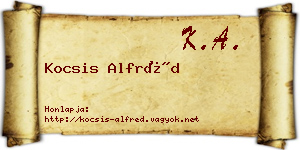 Kocsis Alfréd névjegykártya