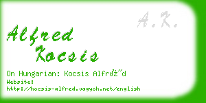 alfred kocsis business card